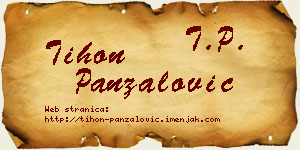 Tihon Panzalović vizit kartica